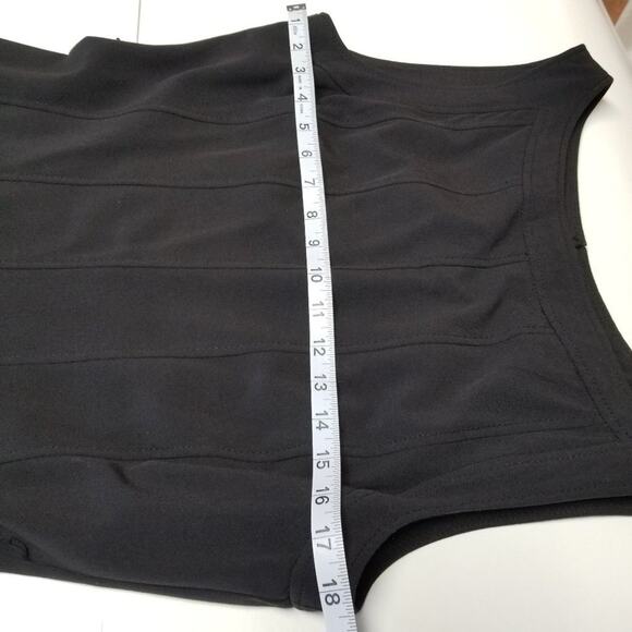 Sandra Darren Black Dress Skater Flowy Skirt Type Nice Detail Excellent! S 10 - Picture 3 of 8